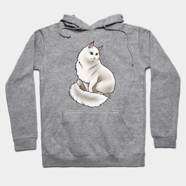 Cat - Siberian - White Hoodie by Jen's Dogs Custom Gifts and Designs